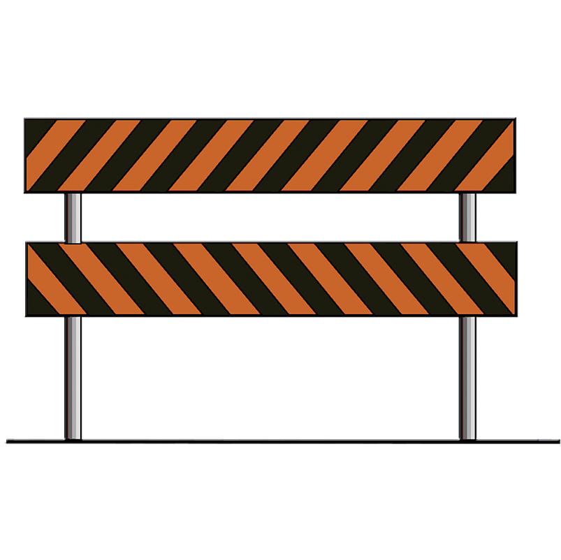 La señal Barrera de seguridad vial 2 tableros alerta a los conductores de trabajos viales en el camino, al mismo tiempo protege a los trabajadores.