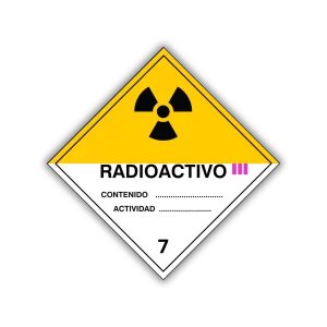 La señal Material radiactivo advierte de la presencia de materiales dañinos