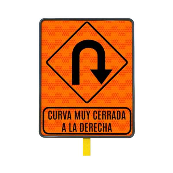 Señal de Tránsito Curva Cerrada a la Derecha - Imagen 2