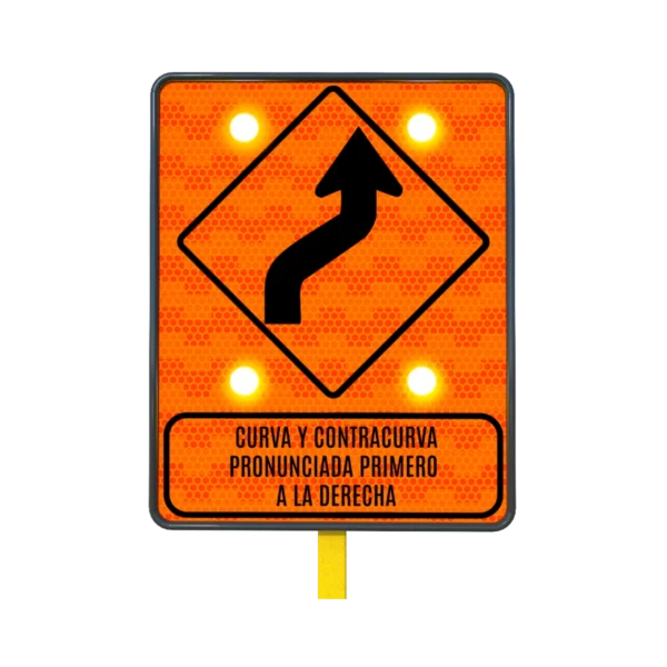 Señal de Tránsito Curva y Contracurva