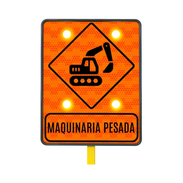 Señal Peligro Maquinaria Pesada en Movimiento Solar​ 61x76 cm