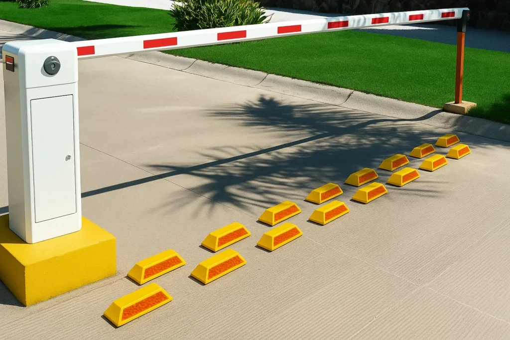 Super tope de ABS con esferas reflejantes para estacionamiento con visibilidad nocturna.