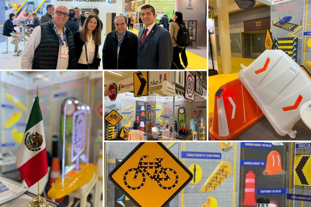 Stand de Multiseñal representando a México en el Smart City Expo World Congress 2025 con soluciones solares para movilidad y seguridad vial.