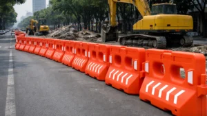 Cómo delimitar un área de trabajo segura Barreras viales precio México Señalización para delimitar obras viales Barrera Bulldog s70 ficha técnica Venta de barreras de protección tipo Bulldog Reglamento para delimitar calles por reparación Barreras de plástico para control de tráfico Cómo instalar barreras de seguridad vial correctamente