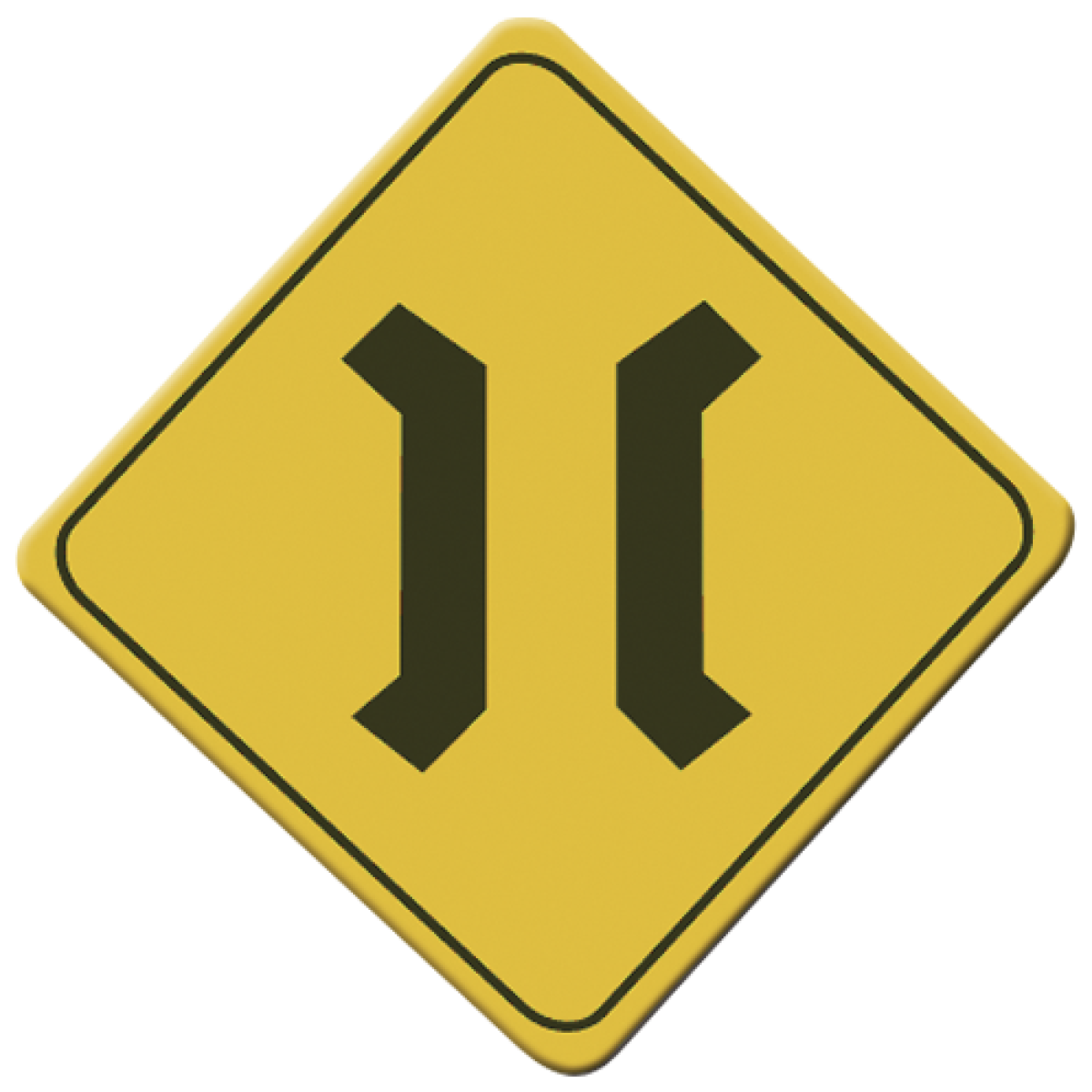 La señal de tránsito puente angosto es común en entornos rurales, pero debe colocarse en donde sea necesario cruzar un puente para llegar al destino