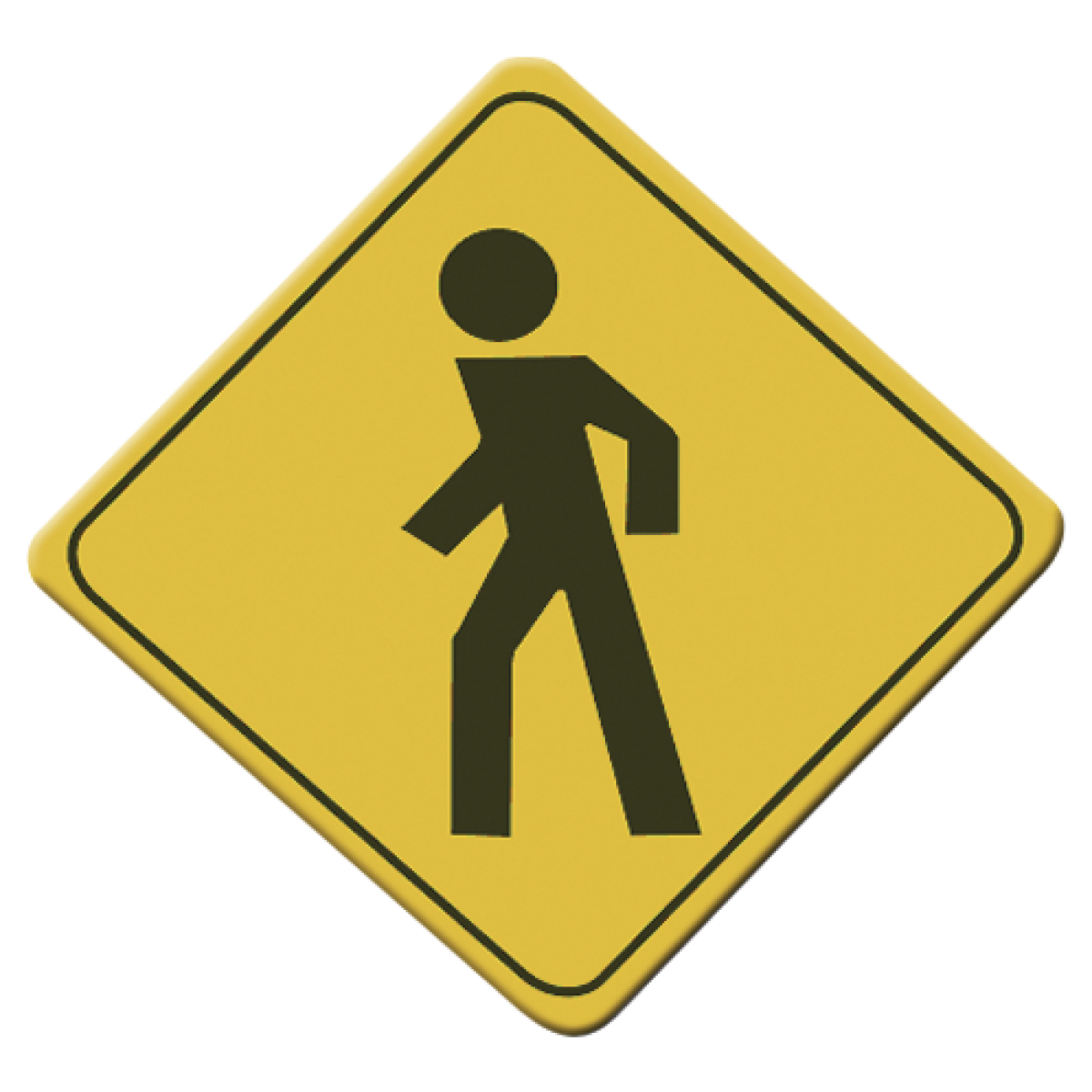 El Paso peatonal señal es imprescindible para marcar cruces seguros en las calles. Indica a la distancia la presencia de peatones a los automovilistas
