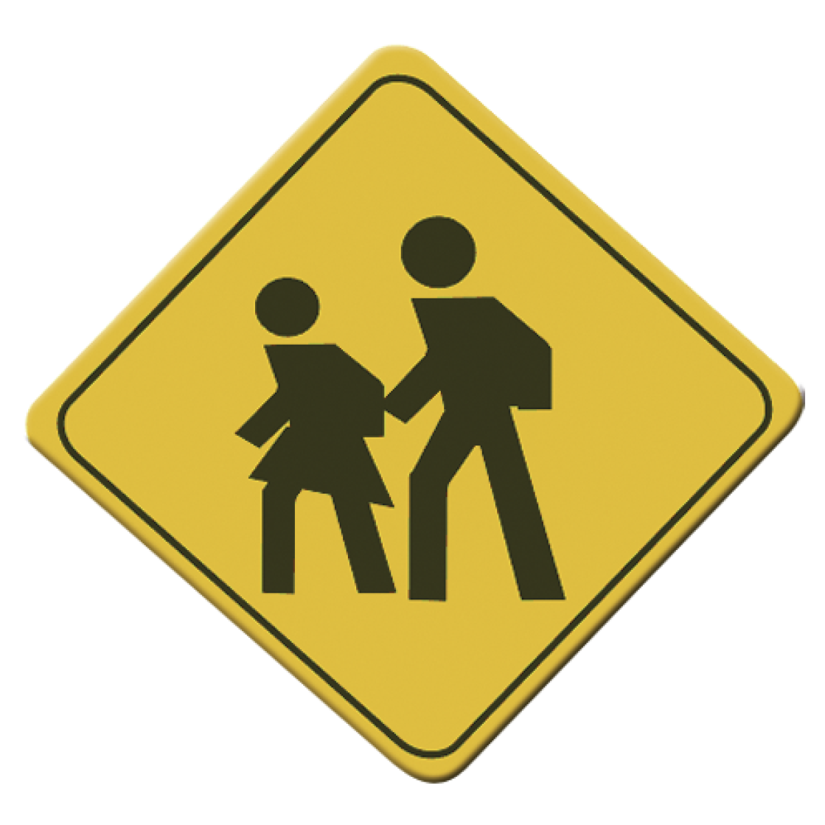 La señal Cruce escolar es escencial para brindar una mejor seguridad en zonas de escuelas. Advierte a los conductores de la presencia de niños.